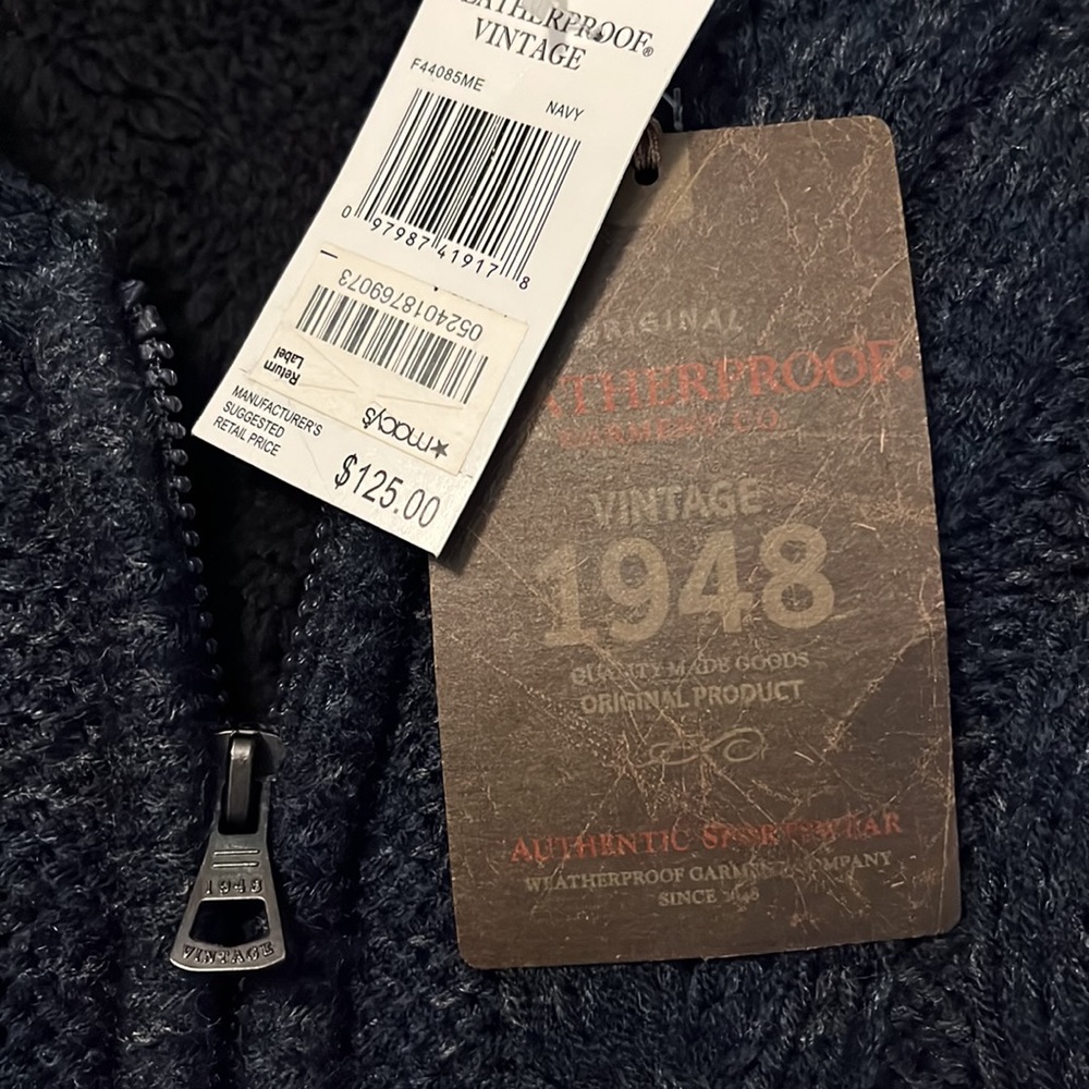 Weatherproof Vintage Navy Zip Front Sweater - Picture 4 of 6